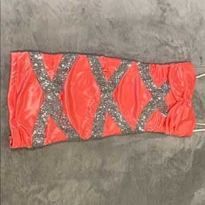 Junior pink with sparkles mini dress